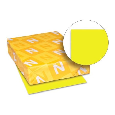 Neenah Paper Astrobrights Colored Card Stock, 8-1/2in X 11in, Lift-Off Lemon, 250/Pack